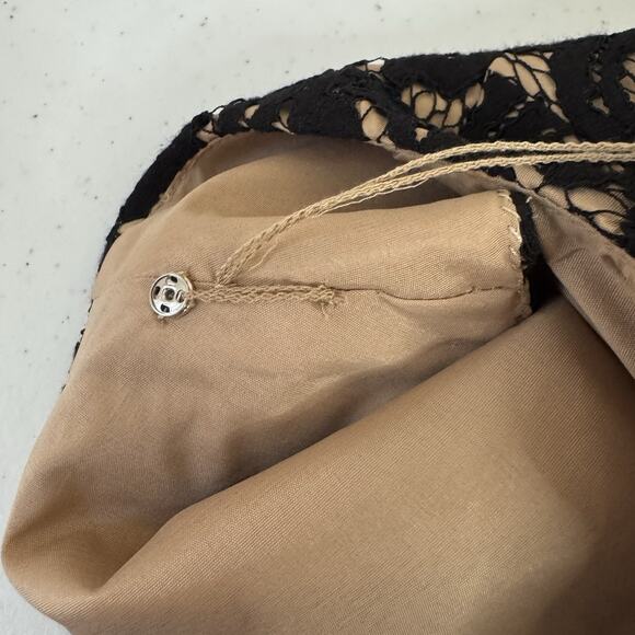 Adrianna Papell Lace Sheath Dress Women's Size 12 Black Nude Sleeveless Short - Picture 15 of 15